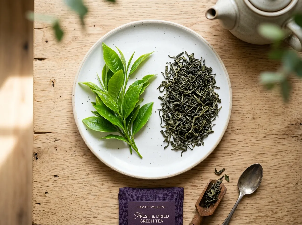 Green tea leaves - green tea extract wellness supplement